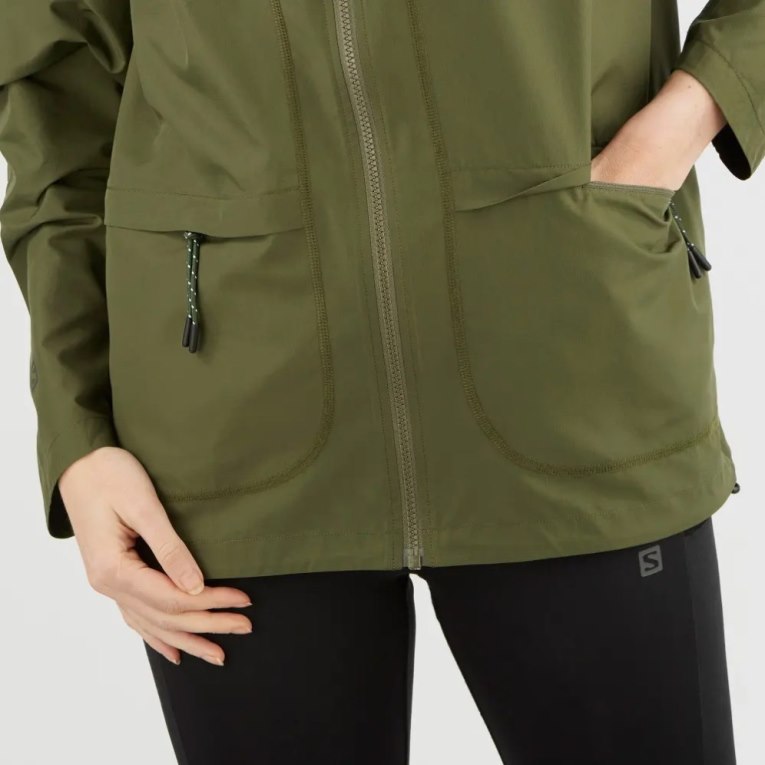 Salomon Outlife Packable Shell U Women's Windbreaker Olive | CA 63J9